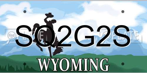 SQ2G2S Wyoming License Plate