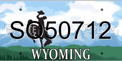 SQ50712 Wyoming License Plate