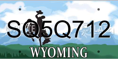 SQ5Q712 Wyoming License Plate