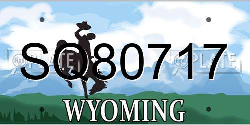 SQ80717 Wyoming License Plate