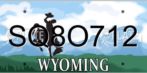 SQ8O712 Wyoming License Plate