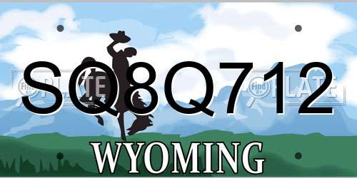 SQ8Q712 Wyoming License Plate
