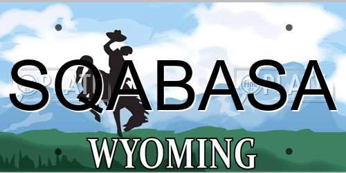 SQABASA Wyoming License Plate