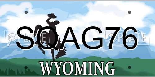 SQAG76 Wyoming License Plate