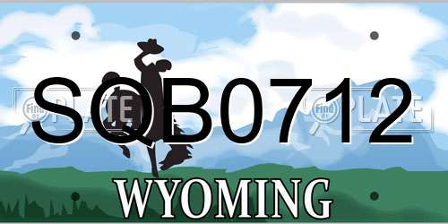 SQB0712 Wyoming License Plate