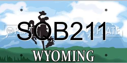 SQB211 Wyoming License Plate