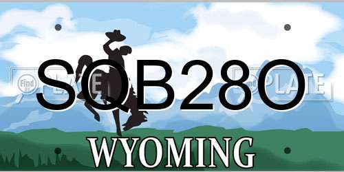 SQB28O Wyoming License Plate