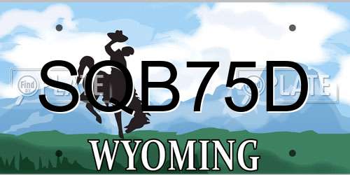 SQB75D Wyoming License Plate