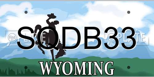 SQDB33 Wyoming License Plate