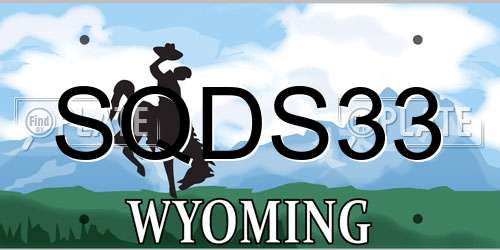 SQDS33 Wyoming License Plate