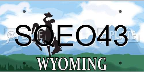 SQEO43 Wyoming License Plate