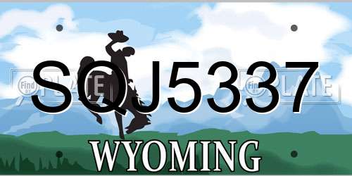 SQJ5337 Wyoming License Plate