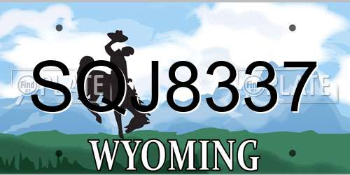 SQJ8337 Wyoming License Plate