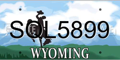 SQL5899 Wyoming License Plate