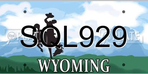 SQL929 Wyoming License Plate