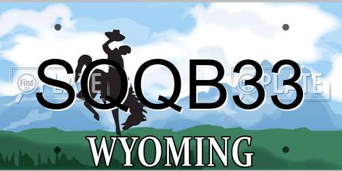 SQQB33 Wyoming License Plate