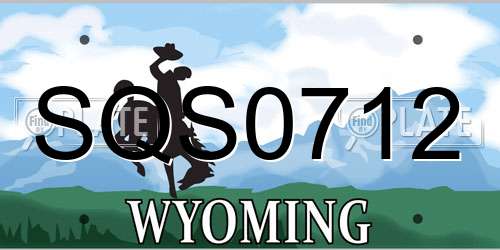 SQS0712 Wyoming License Plate