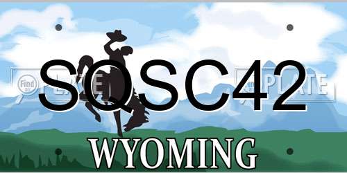 SQSC42 Wyoming License Plate