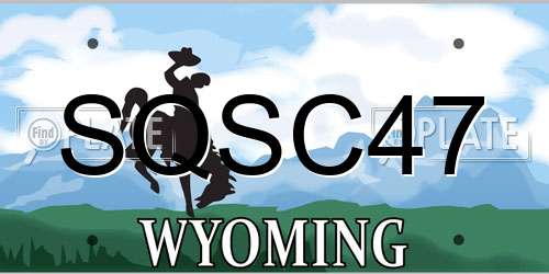 SQSC47 Wyoming License Plate