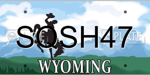 SQSH47 Wyoming License Plate