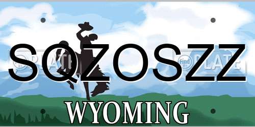 SQZOSZZ Wyoming License Plate