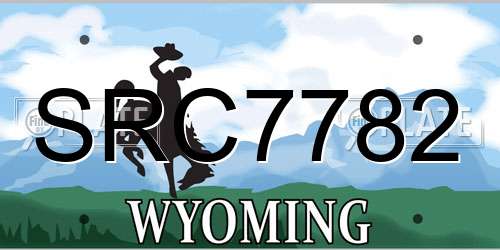 SRC7782 Wyoming License Plate