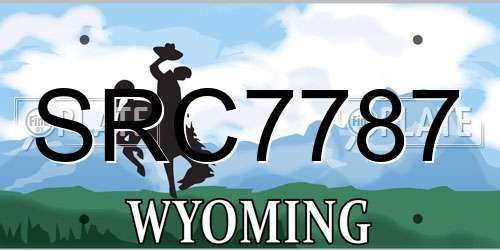 SRC7787 Wyoming License Plate