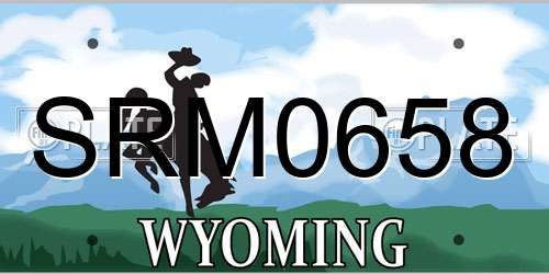 SRM0658 Wyoming License Plate