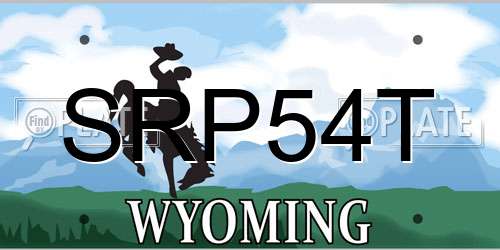 SRP54T Wyoming License Plate