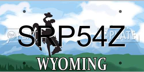 SRP54Z Wyoming License Plate