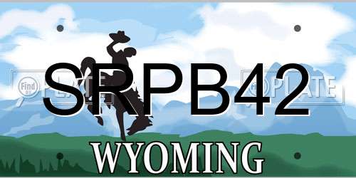 SRPB42 Wyoming License Plate