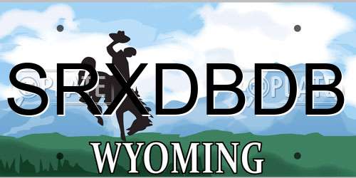 SRXDBDB Wyoming License Plate
