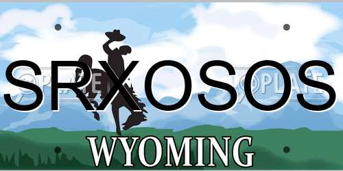 SRXOSOS Wyoming License Plate