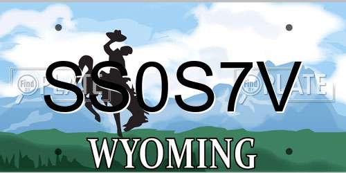 SS0S7V Wyoming License Plate