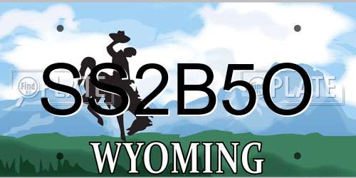 SS2B5O Wyoming License Plate