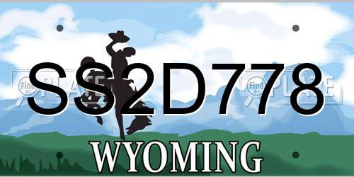 SS2D778 Wyoming License Plate