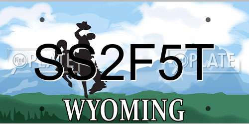 SS2F5T Wyoming License Plate