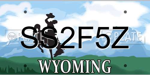 SS2F5Z Wyoming License Plate