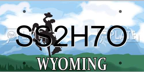 SS2H7O Wyoming License Plate