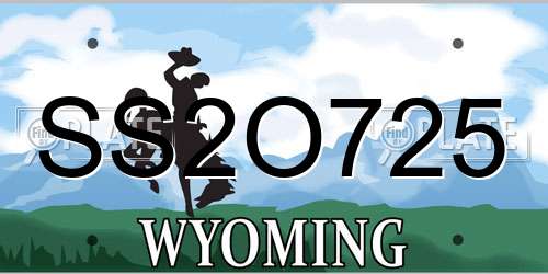 SS2O725 Wyoming License Plate