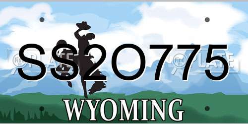 SS2O775 Wyoming License Plate
