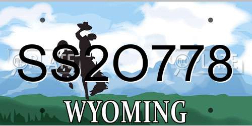 SS2O778 Wyoming License Plate