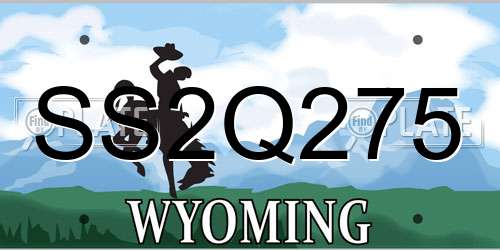 SS2Q275 Wyoming License Plate