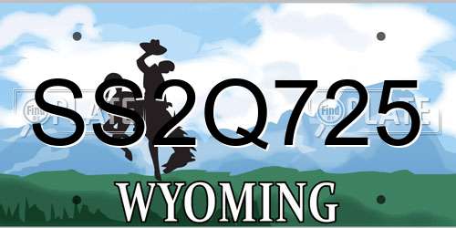 SS2Q725 Wyoming License Plate