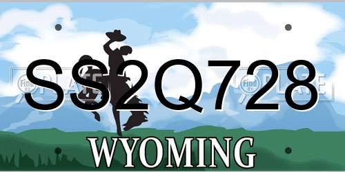 SS2Q728 Wyoming License Plate