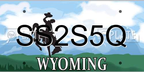 SS2S5Q Wyoming License Plate