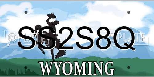 SS2S8Q Wyoming License Plate