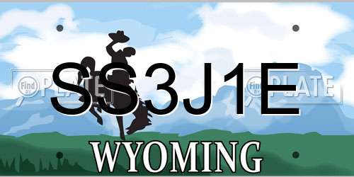 SS3J1E Wyoming License Plate