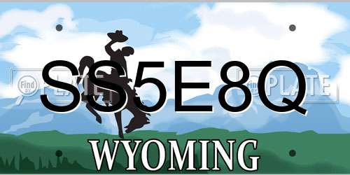 SS5E8Q Wyoming License Plate