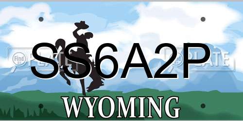 SS6A2P Wyoming License Plate